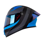 Casco Shaft 526sp Evo Narkan Negro Azul Visor Iridium Azul